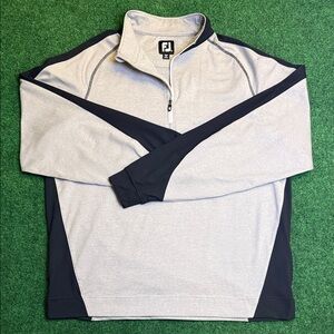 FootJoy: Quarter-Zip Pullover Golf Sweater (Black & Gray / Size Medium)